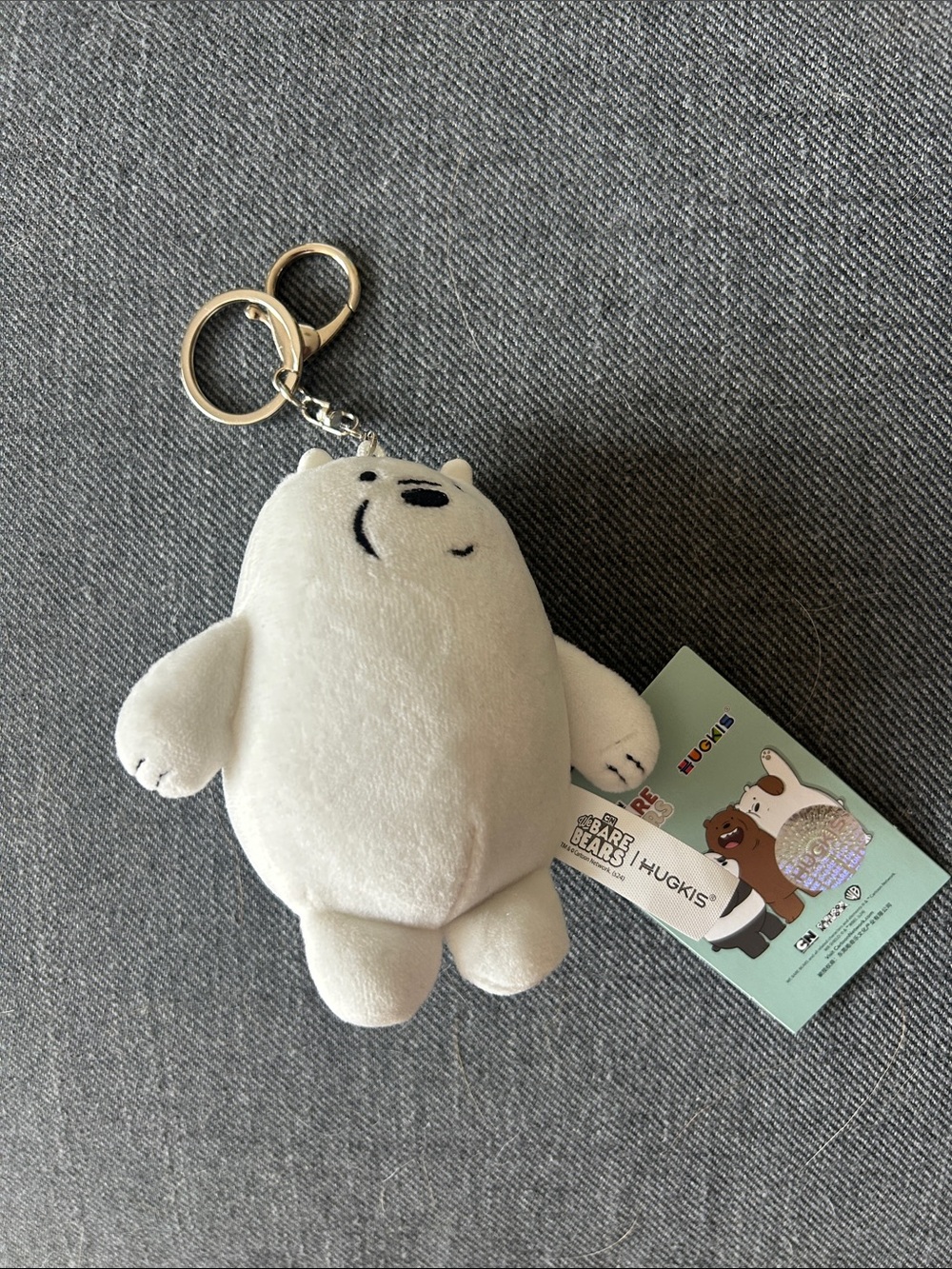 We Bare Bears Ice Bear White Plush Keychain NWT